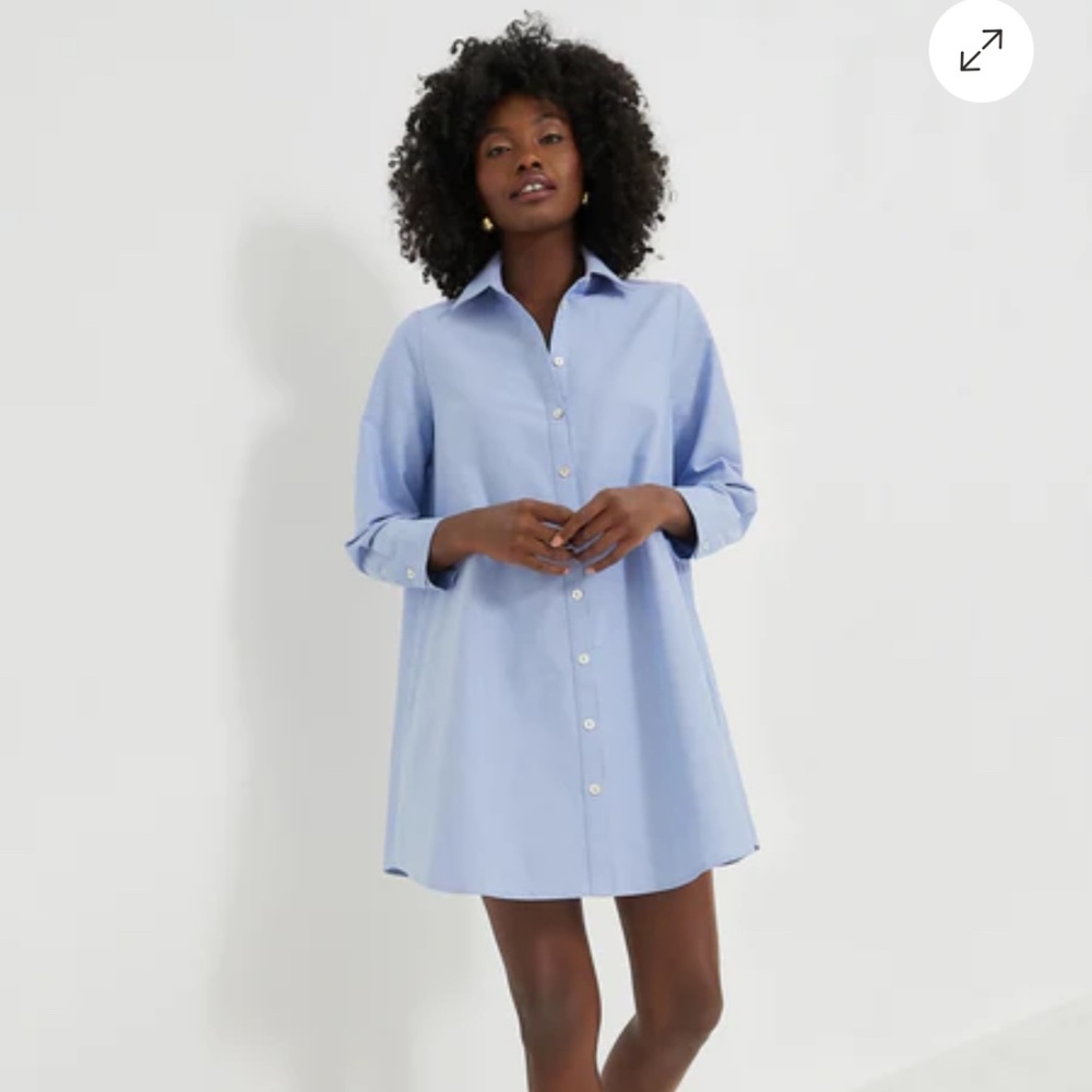 Blue Oxford cotton shirt dress NWT